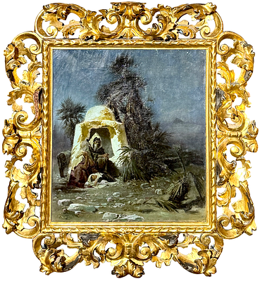 Якоби Валерий Иванович (1834-1902) - Бегство в Египет. 1891 г. Холст, масло. 41,3 х 37,3 см. ЭКСПЕР 