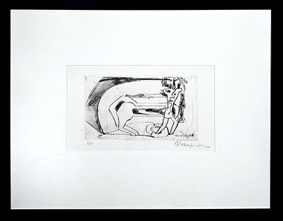 *Неизвестный Эрнст Иосифович (1925-2016) - Из цикла &laquo;Кентавр&raquo;. Тираж 3/10. Бумага, офорт. 11 х 19,4 см
