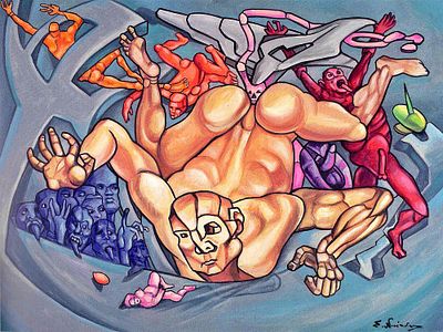*Неизвестный Эрнст Иосифович (1925-2016) - Без названия. Холст, акрил. 120 х 160 см. ПРОВЕНАНС: 