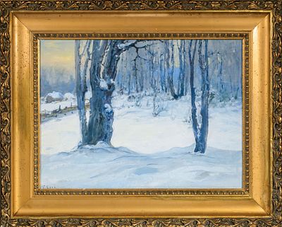 Леви Василий Филиппович (1878-1954) - Зимний пейзаж. Середина ХХ века. Картон, масло. 48 х 64 см. П 