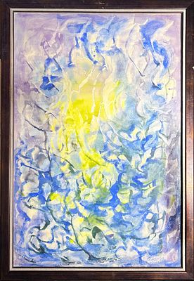 Комиссаренко Зенон Петрович (1881-1978) - Световая композиция (Зимняя). 1970 г. Бумага, акварель. 