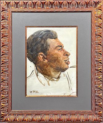 Герасимов Сергей Васильевич (1885-1964) - Портрет художника Н. Горлова. 1956 г. Картон, масло 