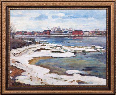 *Виноградов Сергей Арсеньевич (1869-1938) - Ледоход на Двине. 1927 г. Холст, масло. 65,2 х 88 см. Э 