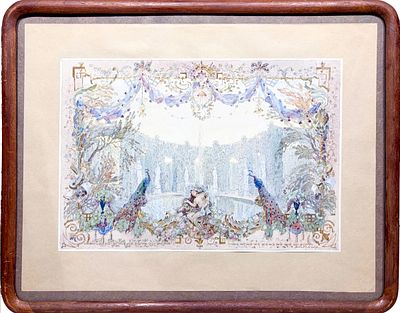 Бенуа Александр Николаевич (1870-1960) - Эскиз Гобелена "Сирена, играющая на лютне из панциря 