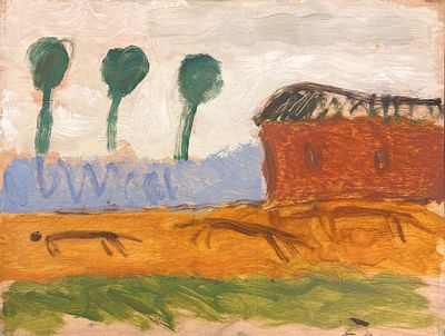 Шевченко Александр Николаевич (1964 г.р.) - Провинция. 1993 г. Фанера, масло. 25,5 х 33,5 см. ПОДП 