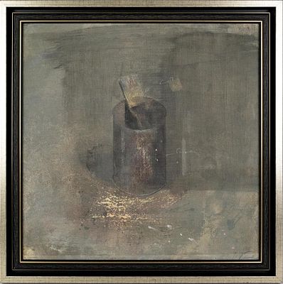 Купер Юрий Леонидович (1940 г.р.) - Кисть в банке. 1990‑е гг. Картон, акрил. 50 х 50 см. 