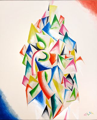 Новиков Игорь Алексеевич (1961 г.р.) - Абстракция. 1999 г. Холст, масло. 70 х 60 см. НА ОБОРОТЕ: 