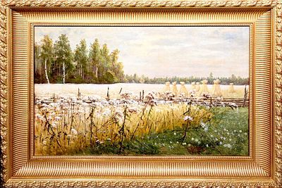 Цигус Павел (конец XIX - начало XX) - У околицы. Сныть-трава. 1903 г. Холст, масло. 57,8 х 88,8 см. 