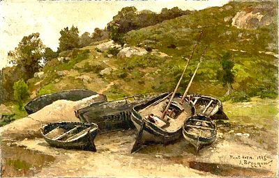 Беггров Александр Карлович (1841-1914) - Лодки. Понт-Авен. 1883 г. Холст, масло. 29,3 х 46 см. ЭКСП 
