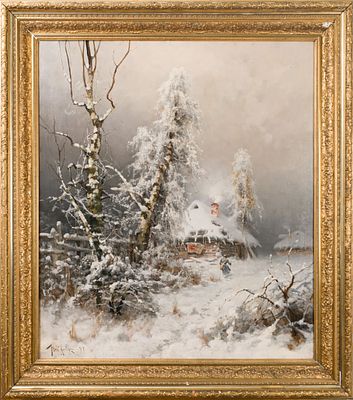 *Клевер Юлий Юльевич (1850-1924) - Зимний пейзаж. 1897 г. Холст, масло.115 х 100.5 см. ЭКСПЕРТНОЕ 