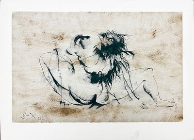 Авагян Ваган Вартанович (1960 г.р.) - Фигура. 1993 г. Бумага, пастель, тушь. 30 х 40 (лист), 23,5 