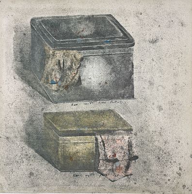 Купер Юрий Леонидович (1940 г.р.) - Две шкатулки. 1980-е-1990-е гг. Бумага, офорт. 50 х 50 см 