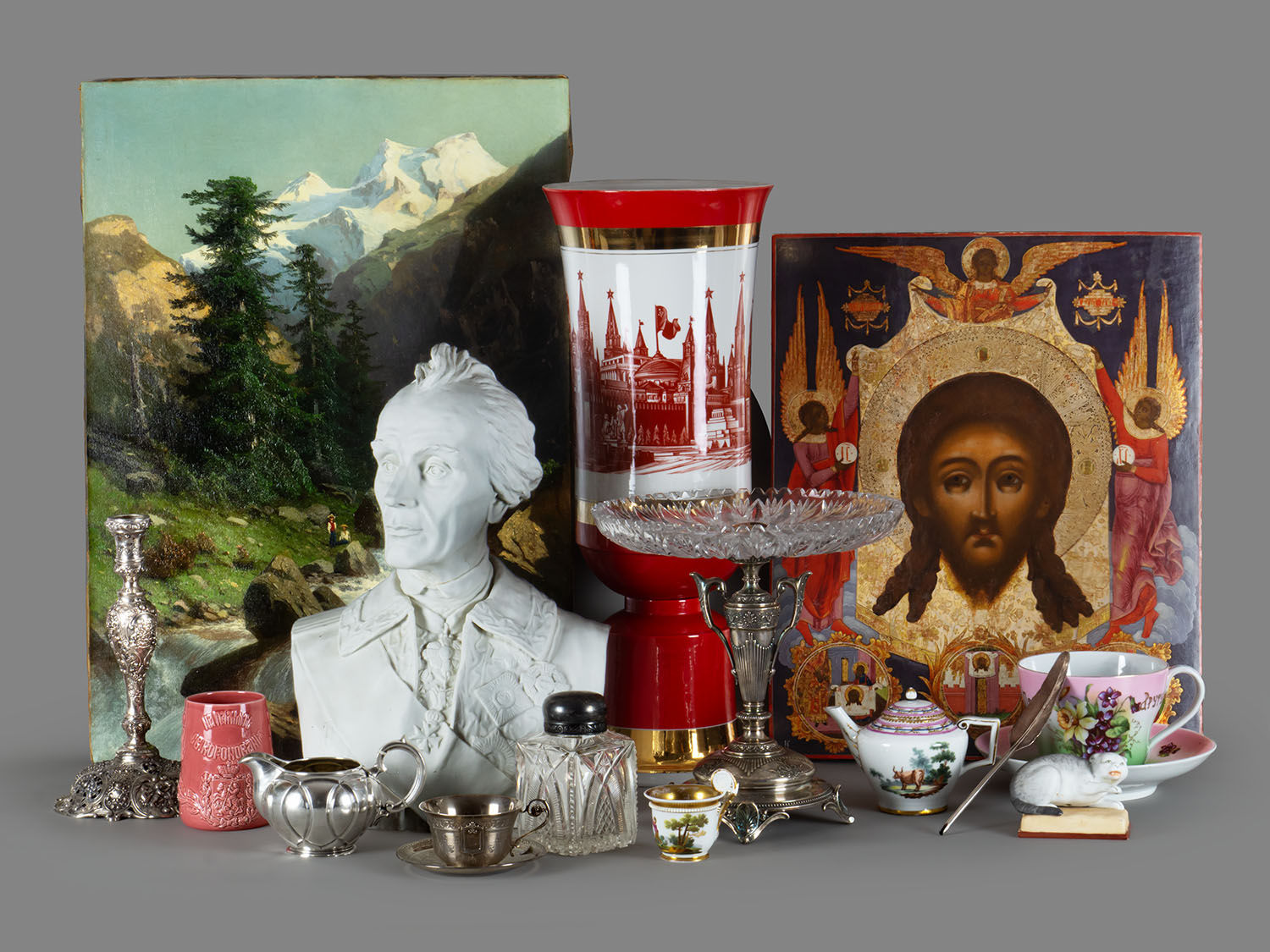 АНТИКВАРНАЯ СТОЛИЦА | Аукцион 28 | Книги. Иконы: XVI–XX века. Живописные полотна Мещерского А.И. и Клевера Ю.Ю (младшего). Советский авторский фарфор, ИФЗ, Кузнецов и Гарднер.