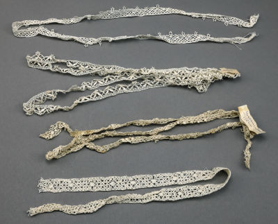 Кружева комплект 4 вида . СССР, середина 20 века. 
Машинная, фабричная вязка, нить 100% 