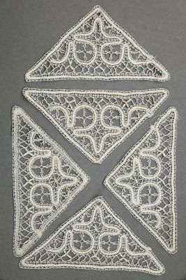 Кружевные накладки (5 шт.). СССР, середина 20 века. 
Коклюшечные плетение, ручная работа, 