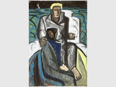 [Суровый стиль! Архив художника] Курзенков Л.С. Рисунок &laquo;Рабочий&raquo;, 1970-е гг. 
Работа не имеет 