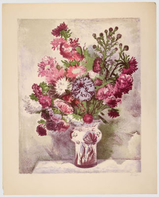 Предположительно Бобровникова Л.Я. Литография "Букет", последняя треть XX в. 
Бумага, 