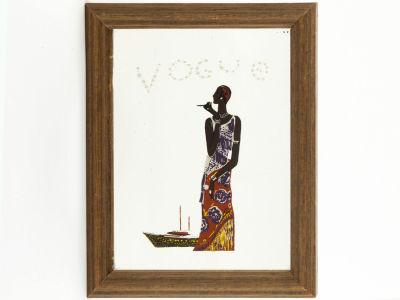 [Модерн, ар-деко] Винтажное зеркальное панно "Vogue" (№69). Европа, середина XX в. Печать на 