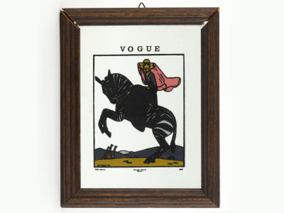 [Модерн, ар-деко] Винтажное зеркальное панно "Vogue" (№66). Европа, середина XX в. Печать на 