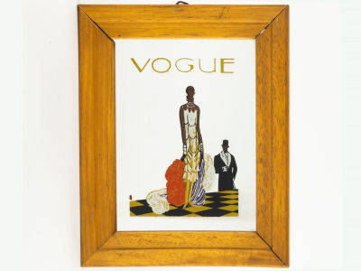 [Модерн, ар-деко] Винтажное зеркальное панно "Vogue" (№71). Европа, середина XX в. Печать на 