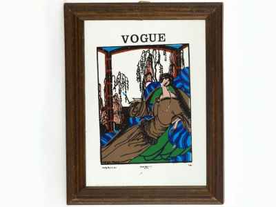 [Модерн, ар-нуво] Винтажное зеркальное панно "Vogue" (№72). Европа, середина 20 века. Печать 
