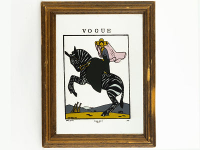 [Модерн, ар-деко] Винтажное зеркальное панно "Vogue" (№77). Европа, середина XX в. Печать на 