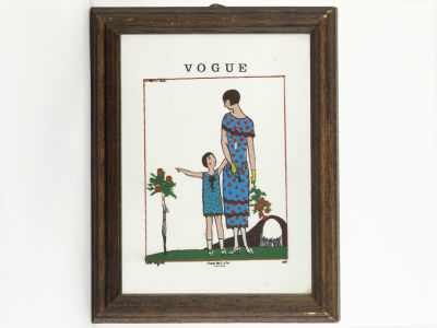 [Модерн, ар-деко] Винтажное зеркальное панно "Vogue" (№65). Европа, середина 20 века. Печать 