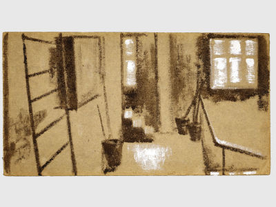 [Архив художника] Курзенков Л.С. Картина &laquo;Улица&raquo;, из серии работ &laquo;Воспоминания&raquo; (№2).