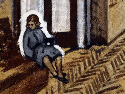 [Архив художника] Курзенков Л.С. Картина &laquo;В учреждении&raquo;, из серии работ &laquo;Воспоминания&raquo; (№9).