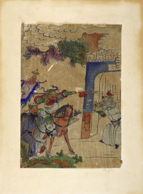 [Японское искусство, жанр якуся-э] Мастер XIX в. Роспись по 