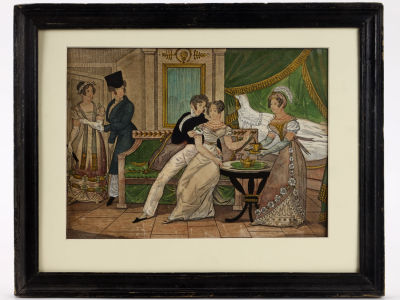 Неизвестный мастер. Раскрашенная гравюра "Le Lever de la 