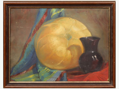 Картина двусторонняя. "Натюрморт" и "Девушка летом", 1950 г. (?) 
Картон, масло. Размер: 43,9 