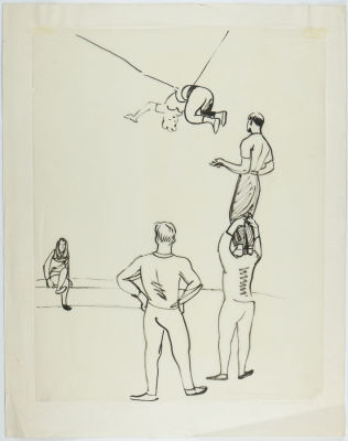 [Топ-лот!] Предположительно Сойфертис Л.В. Рисунок "Сцена в гимнастическом зале", 1960-1980-е 