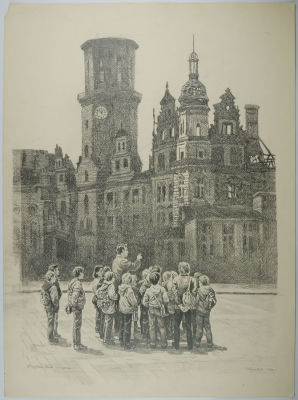 Воробьева И.Н. Рисунок "Дрезден. Урок истории", 1984 г.