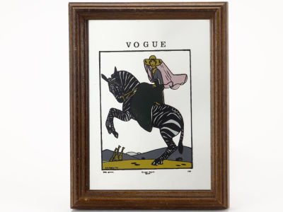 [Модерн, ар-деко] Винтажное зеркальное панно "Vogue" (№57). Европа, середина XX в. Печать на 