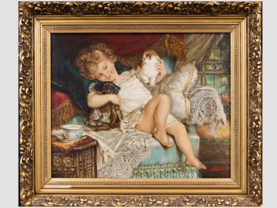 [Топ-лот! Стилистика французского салонного академизма XIX века] Картина &laquo;Трое друзей&raquo;, Европа 