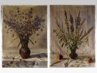 Багриновский Н.В. Парные картины &laquo;Натюрморт с яблоками&raquo; и &laquo;Натюрморт со сливами&raquo;, 1999 г. 