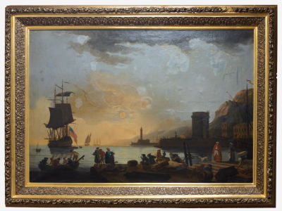Неизвестный художник. Картина "Старинная Анконская гавань", рубеж XIX–XX вв., Европа. Копия с 