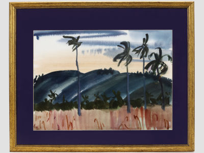 Соколова Е.С. Работа &laquo;Южный пейзаж&raquo;, рубеж XX–XXI вв. 
Бумага, акварель. Размер: 28,8 х 20 см 