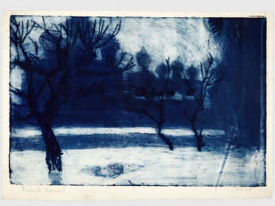 Мазурин Г.А. Гравюра на картоне &laquo;Ростов Великий&raquo;, 1970 г. 
Бумага, типографская краска. 