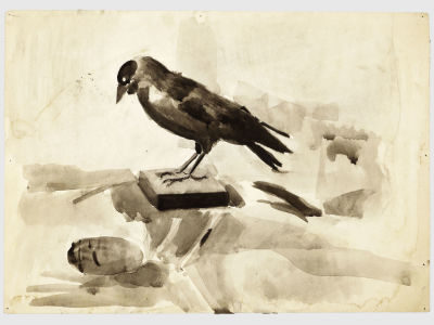 Неизвестный художник. Рисунок &laquo;Ворона. Постановка&raquo;, рубеж XX-XXI вв. 
Бумага, акварель. 