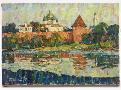 Чаянов В.С. Картина &laquo;Софийский собор. Новгород&raquo;, 1995 г., Москва. 
Холст на подрамнике 