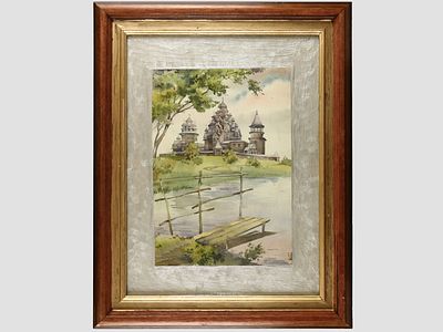 Немировский С. Картина &laquo;Кижи&raquo;, 1970-80-е гг. 
На лицевой стороне работы в правом нижнем углу 