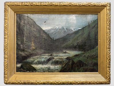 Неизвестный художник. Картина &laquo;Горный пейзаж&raquo;, конец XIX — начало XX в., Западная Европа. 