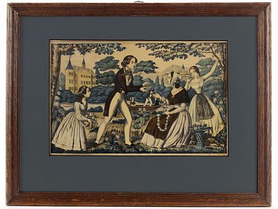 [ЕВРОПЕЙСКАЯ ГРАВЮРА XIX В.] Неизвестный мастер. Раскрашенная гравюра, XIX в. 
Сохранность 