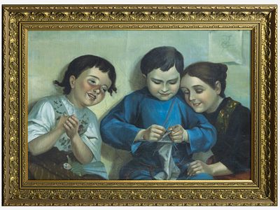 Картина &laquo;Семейный отдых&raquo;, последняя четверть XX в. 
Холст, масло. Размер: 60,5 х 87,5 см (в 