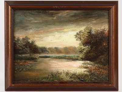 Зырянов Г. (по подписи). Картина "Вечер", конец XX вв. 
Холст, масло. Размер: 37 х 47 