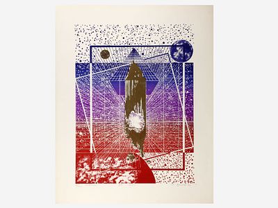 [Заслуженный и народный художник России!] Орлов И.М. Цветная литография &laquo;Объект&raquo; ("Кристалл") 