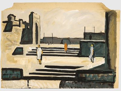 [Архив художника] Курзенков Л.С. Рисунок из серии &laquo;Восточные зарисовки&raquo;, 1970-е гг. 
Бумага, 