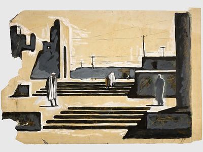 [Архив художника] Курзенков Л.С. Рисунок из серии &laquo;Восточные зарисовки&raquo;, 1970-е гг. 
Бумага, 